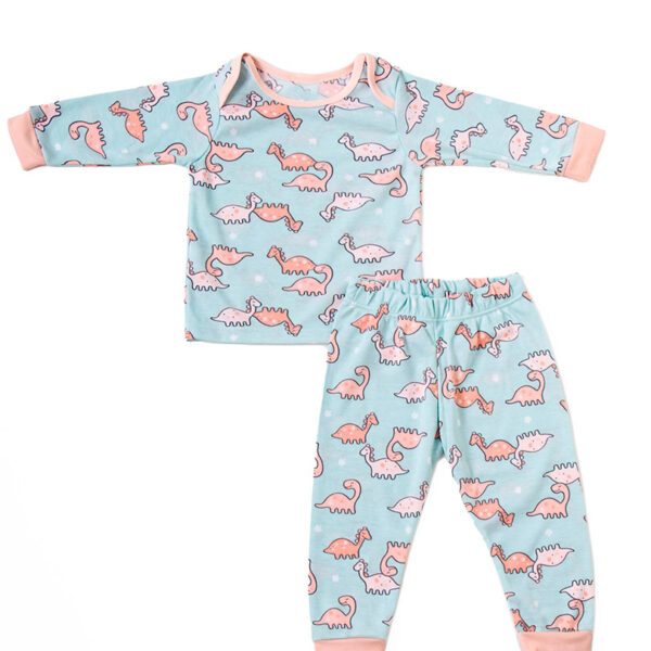 Pijama Dino Rosa – Pijama para Bebés en Tejido de Punto